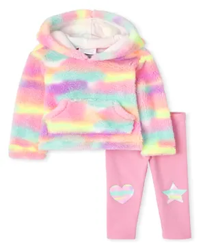 The Children's Place 2Pc Tie Die Hoodie & Pants Set - Boxing Pink