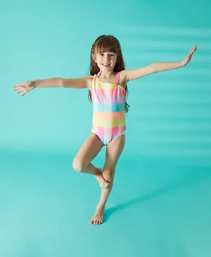 Monsoon Children-Checks Swimsuit - Multicolor