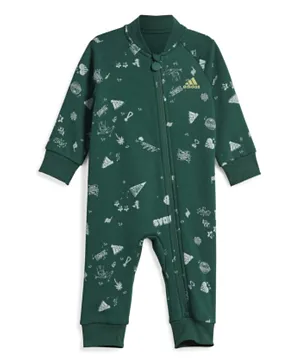 adidas All Over Printed Brand Love Romper - Green