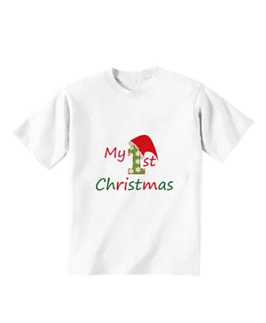 Cheeky Micky My 1st Christmas Cotton T-Shirt - White