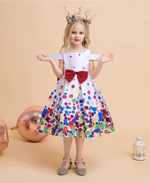 Babyqlo Cold Shoulder Party Dress - Multicolor