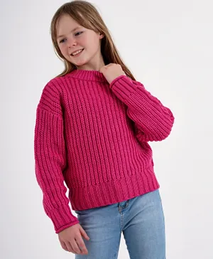 Minoti Knitted Jumper - Raspberry