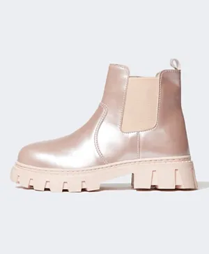 DeFacto Faux Leather Boots - Pink