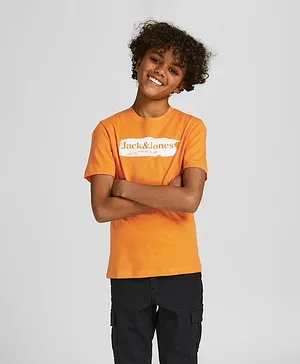 Jack & Jones Junior Monochrome Logo T-Shirt - Orange