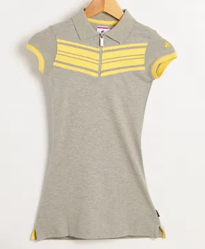 Beverly Hills Polo Club V Is For Victory Zip Front Polo Dress - Grey