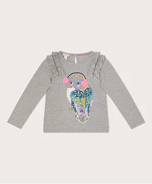 Monsoon Children Owl Long Sleeves Top - Grey
