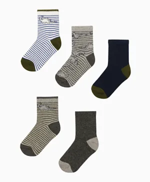Zippy 5 Pack Striped Socks - Multicolor