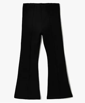 Koton Solid Wide Leg Trousers - Black