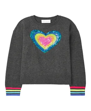 The Children's Place Rainbow Sequin Sweater - Grey