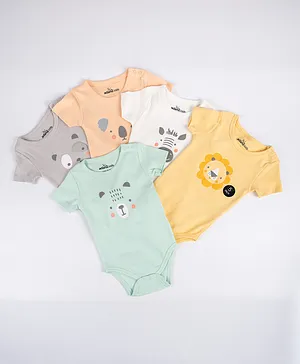 Adams Kids 5 Pack Short Sleeves Bodysuits - Multicolor