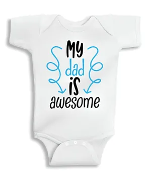 Twinkle Hands My Dad Is Awesome Onesie - White