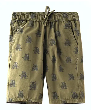 Nexgen Juniors Bike Printed Shorts - Olive