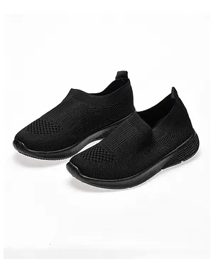 Babyqlo Mesh Slip On School Shoes - Black