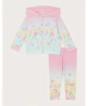 Monsoon Children Floral Ombre Hoody Set - Pink/Blue