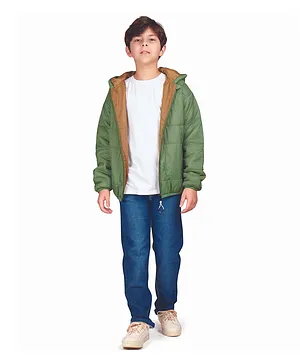 Little Kangaroos Solid Padded Jacket - Green