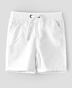 Jam Woven Shorts With Elasticated Waistband - White