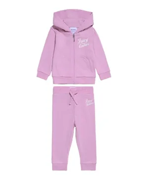 Juicy Couture Heart Pocket Graphic Hoodie & Joggers/Co-ord Set - Purple