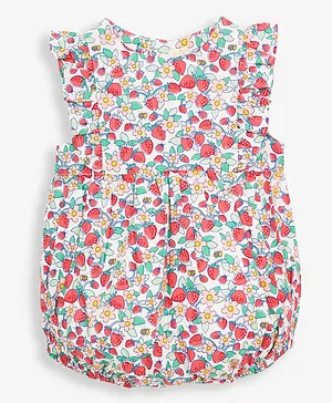 JoJo Maman Bebe Pretty Strawberry Bubble Romper - Multicolor