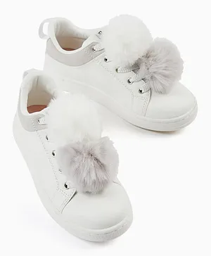 Zippy Pom Pom Sneakers - White