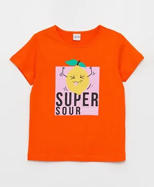LC Waikiki Lemon Super Sour Graphic T-shirt - Bright Orange