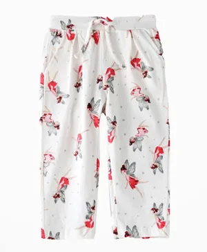 Jelliene All Over Printed Knit Lounge Pants - White