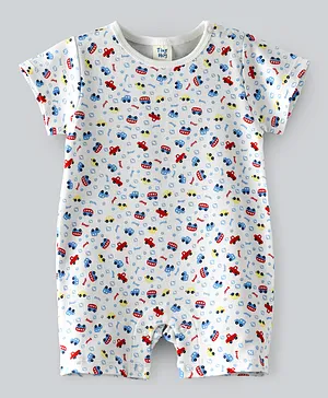 Tiny Hug Car Printed Romper - Multicolor