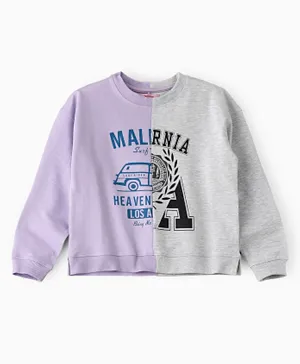 Jelliene Double Color Graphic Sweatshirt - Multicolor