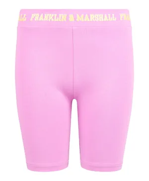 Franklin & Marshall Logo Graphic Cycling Shorts - Pink