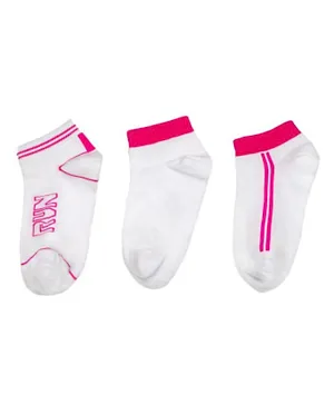 Genius Girls 3 Pack Trainer Socks - White  and Pink