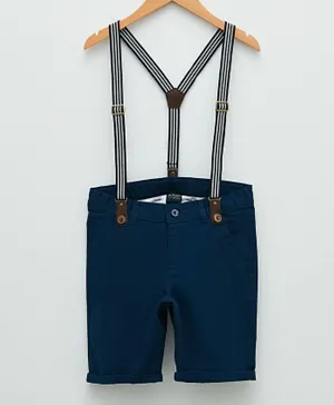 LC Waikiki Basic Gabardine Shorts and Straps - Navy Blue
