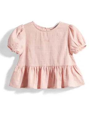 Poney Textured Frock Style Top - Pink