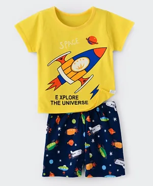 Babyqlo Rocket Tee with Shorts Set - Yellow