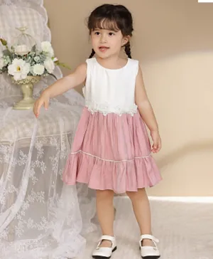 Smart Baby Floral Embroidered Party Dress - Multicolor