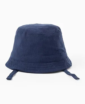 Zippy Embroidered Cotton Hat - Blue