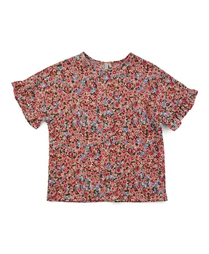Little Pieces Floral Top - Red