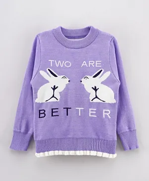 Kookie Kids Full Sleeves Sweater - Purple