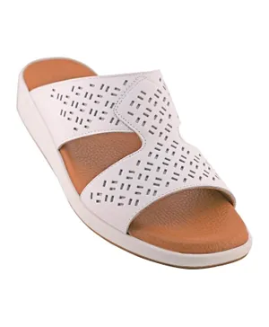 Barjeel Uno Leather Arabic Sandals - White