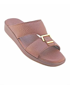 Barjeel Uno Solid Leather Arabic Sandals - Pink