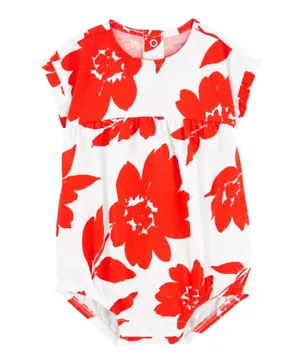 Carter's Floral Bubble Romper - Red