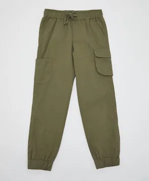 R&B Kids Solid Cargo Joggers - Olive
