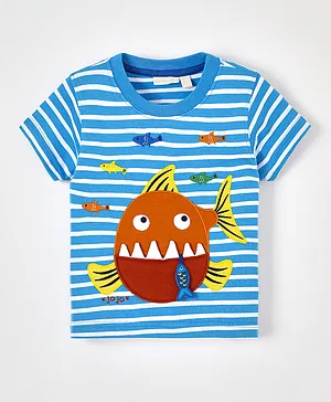 JoJo Maman Bebe Piranha T-Shirt - Blue