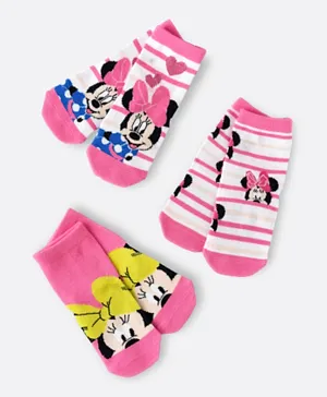 Disney 3 Pack Minnie Mouse Crew Socks - Multicolor