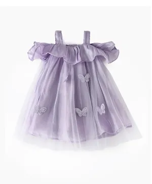 Plushbabies Butterfly Ruffle Dress - Purple