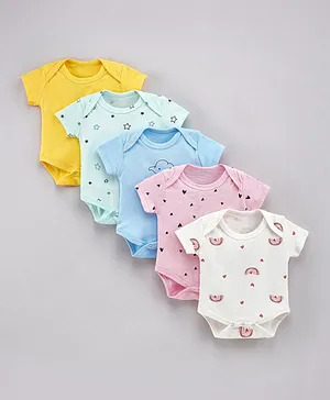 SAPS 5 Pack Short Sleeves Bodysuit - Multicolor