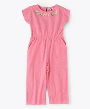 Jelliene Embroidered Jumpsuit - Pink