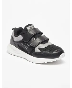Kangaroos Velcro Closure Panelled Walking Shoes - Black