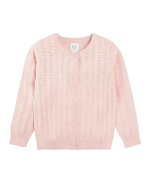 SMYK Classic Embroidered Cardigan - Pink