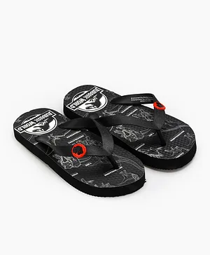 Universal Jurassic Park Flip Flops - Black