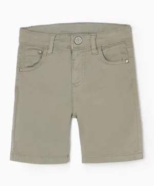 Zippy Twill Shorts - Light Grey