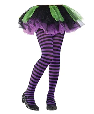 Party Centre Child Purple & Black Striped Tights